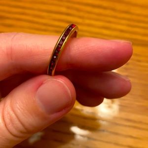 Avon Garnet Gold Band Ring